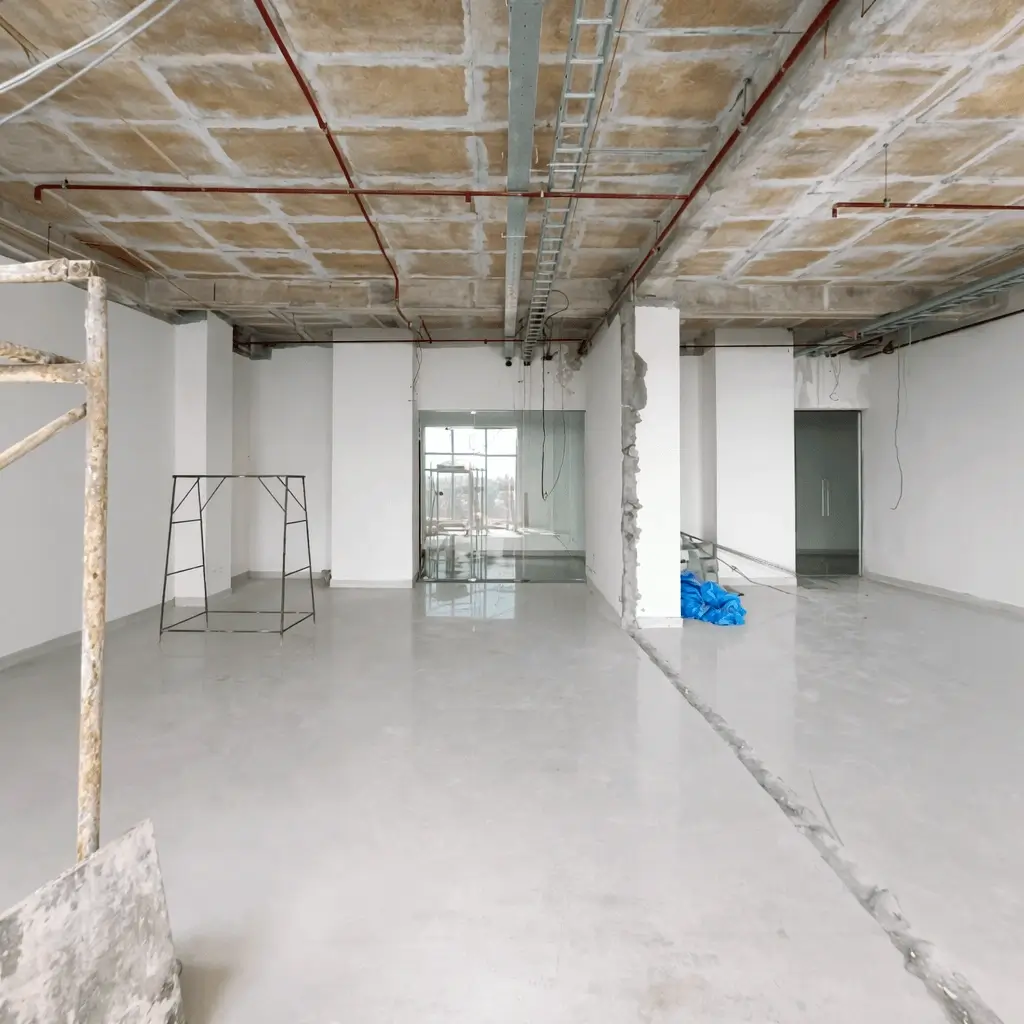 Dismantled office bare shell interior