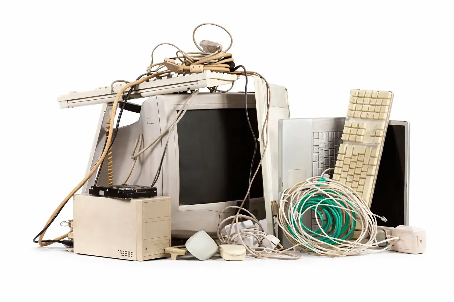 Pile of old computers in Gurgoun, Gurugram.